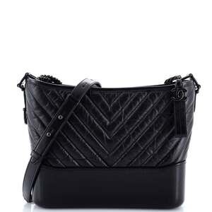 Chanel So Black Gabrielle Hobo Chevron #205456C40B
